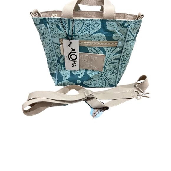 Aloha Collection Handbags - Aloha Collection Unisex Breezy Crossbody Bag Pacific/LeMu Blue Tropical Print